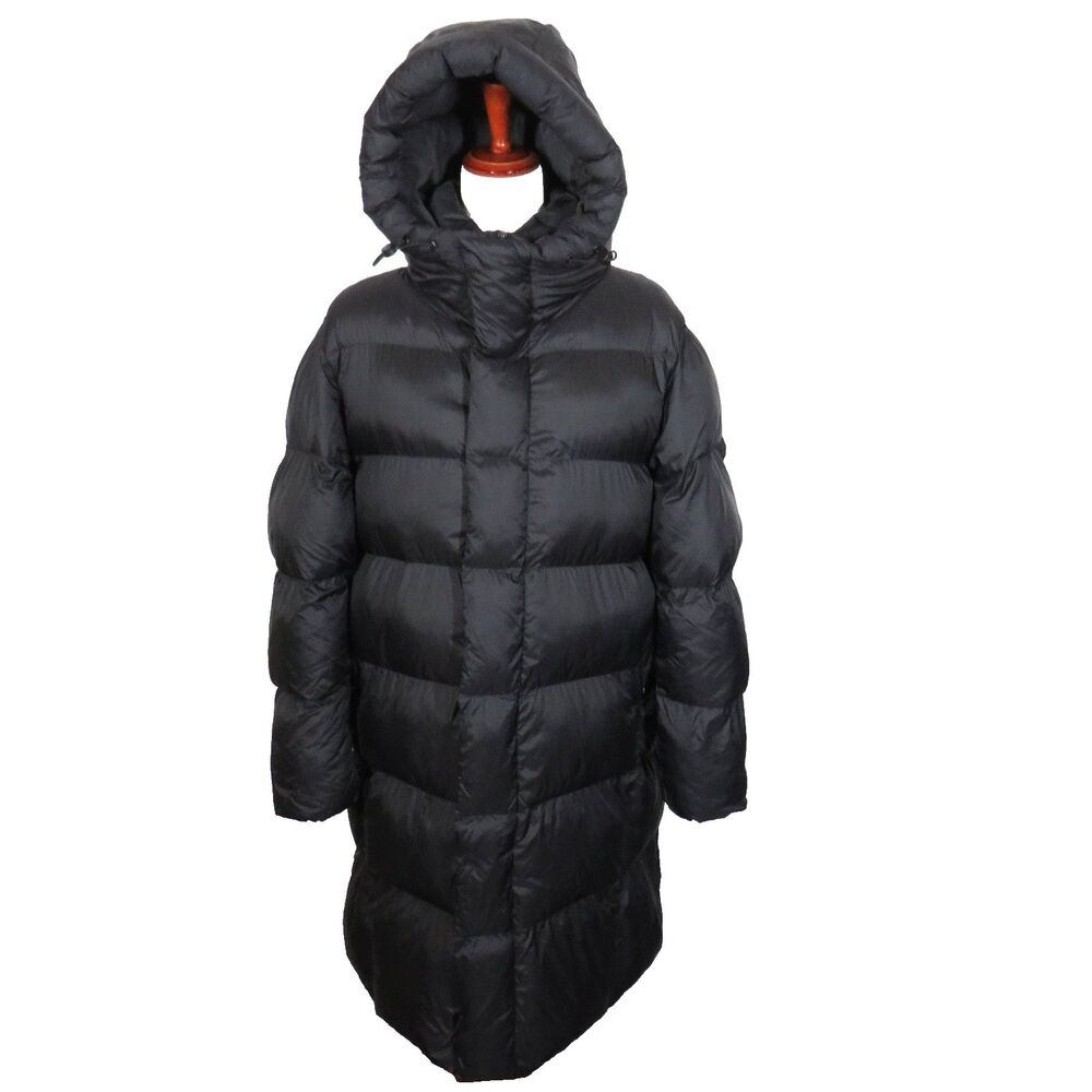 Halara Women's Black Long Line Hooded Puffer Coat Size Medium